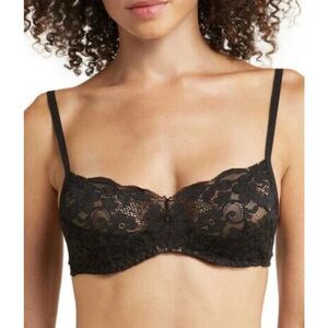 We Are HAH by Free People NWT Hook up Demi Bra 30-38C Underwire Black